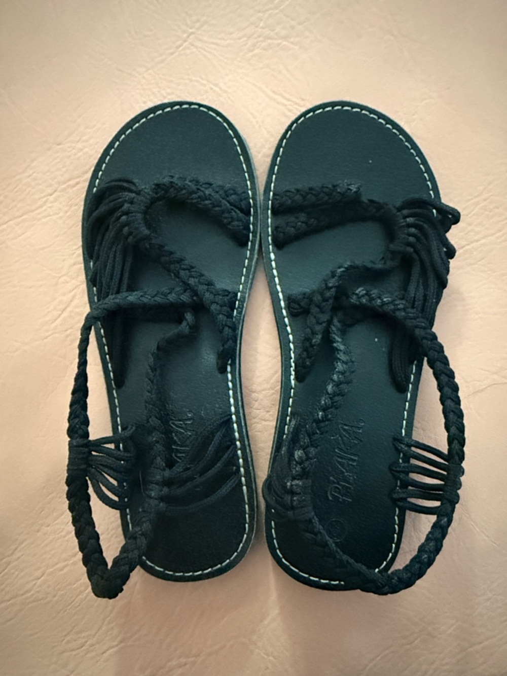 Braided Fringe Black Women’s Sandals